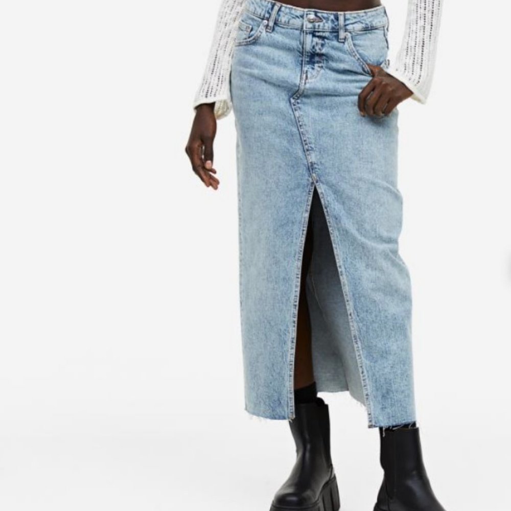 H&M Divided Denim Maxi Skirt Never Worn Size 10